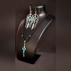 Turquoise Earring & Necklace Set One of a kind!,